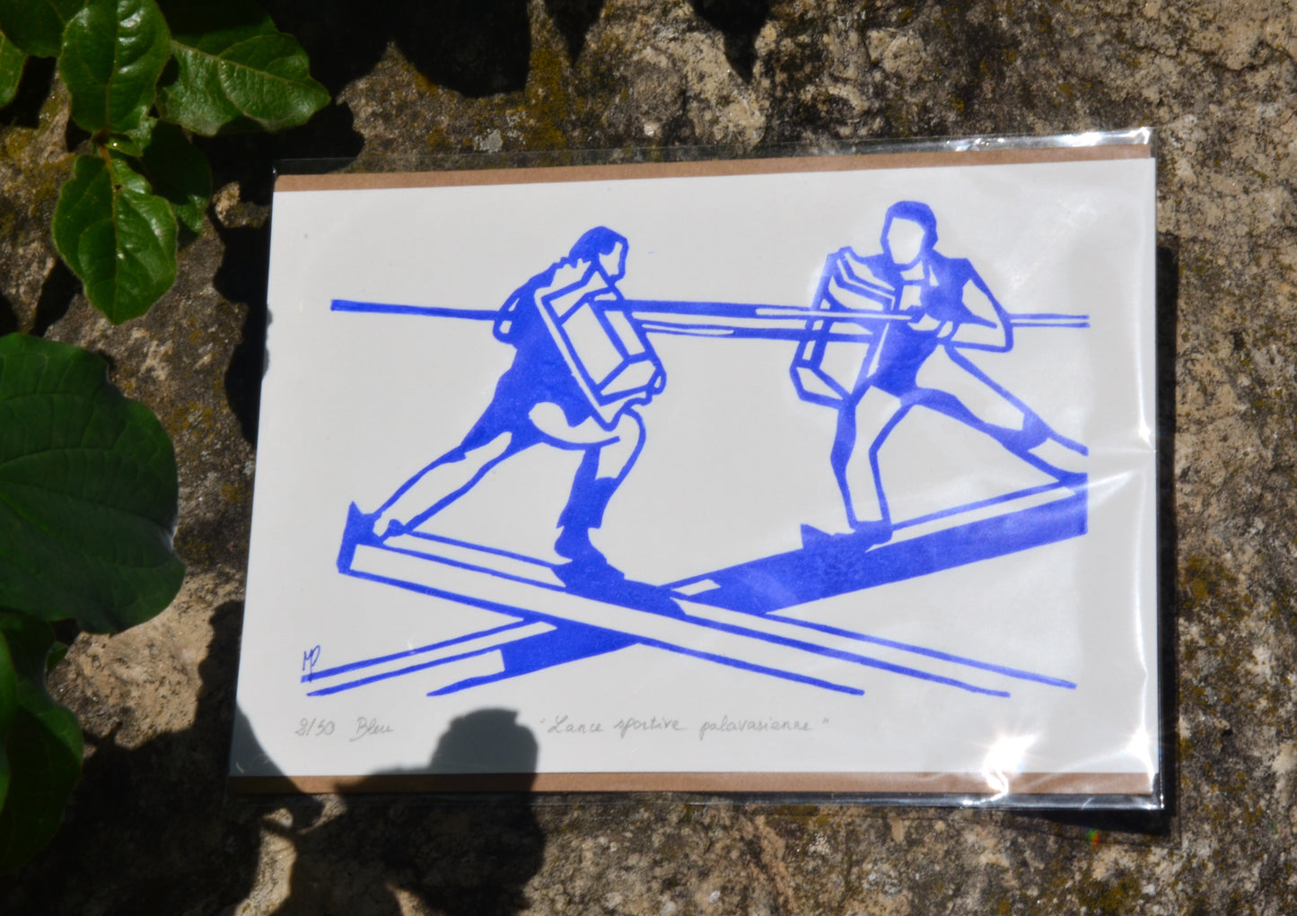 Linogravure - " Lance sportive palavasienne "
