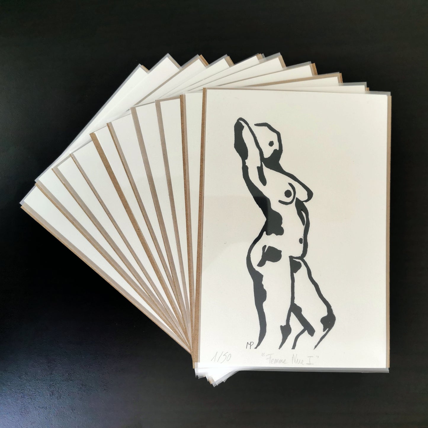 Linogravure - "Femme Nue I"