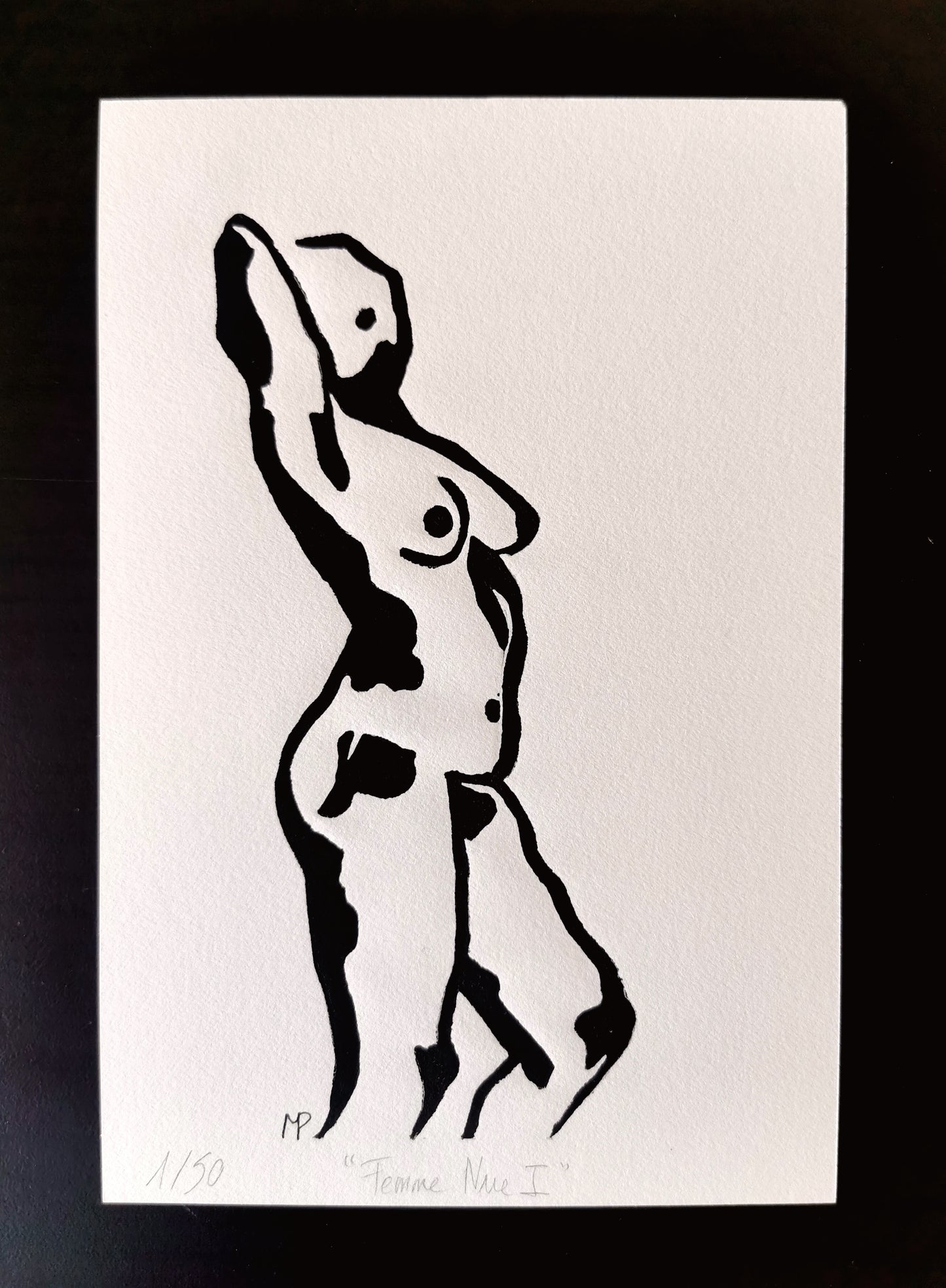 Linogravure - "Femme Nue I"