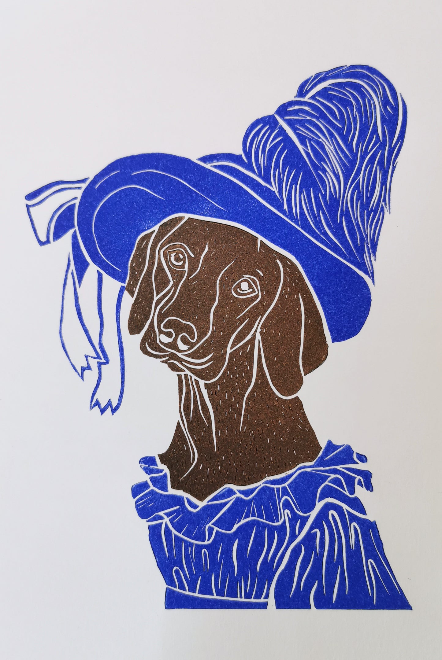 Linogravure - "L'aristo'chienne"