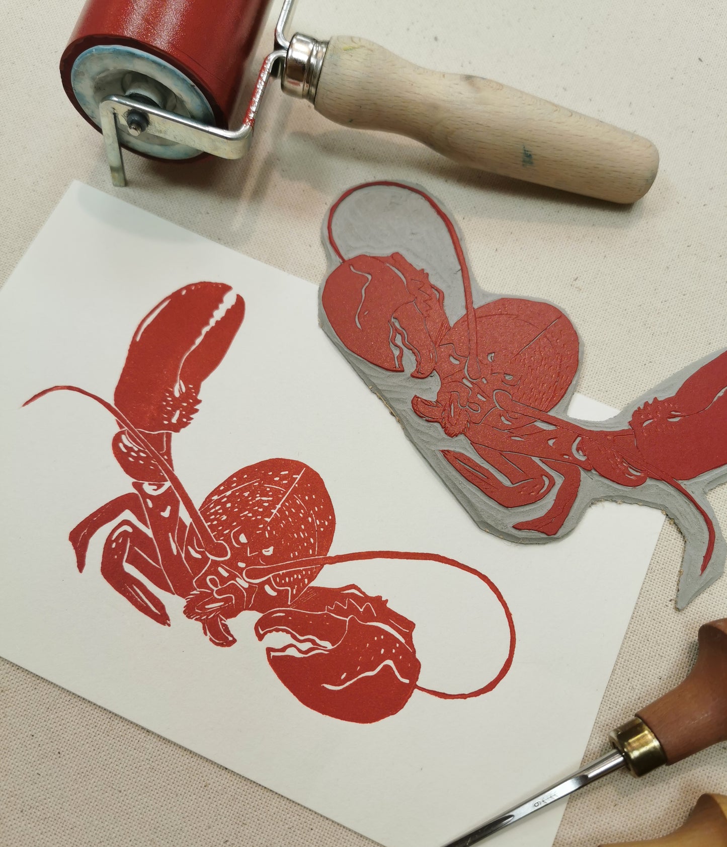 Linogravure - " Rocky Balb'homard "