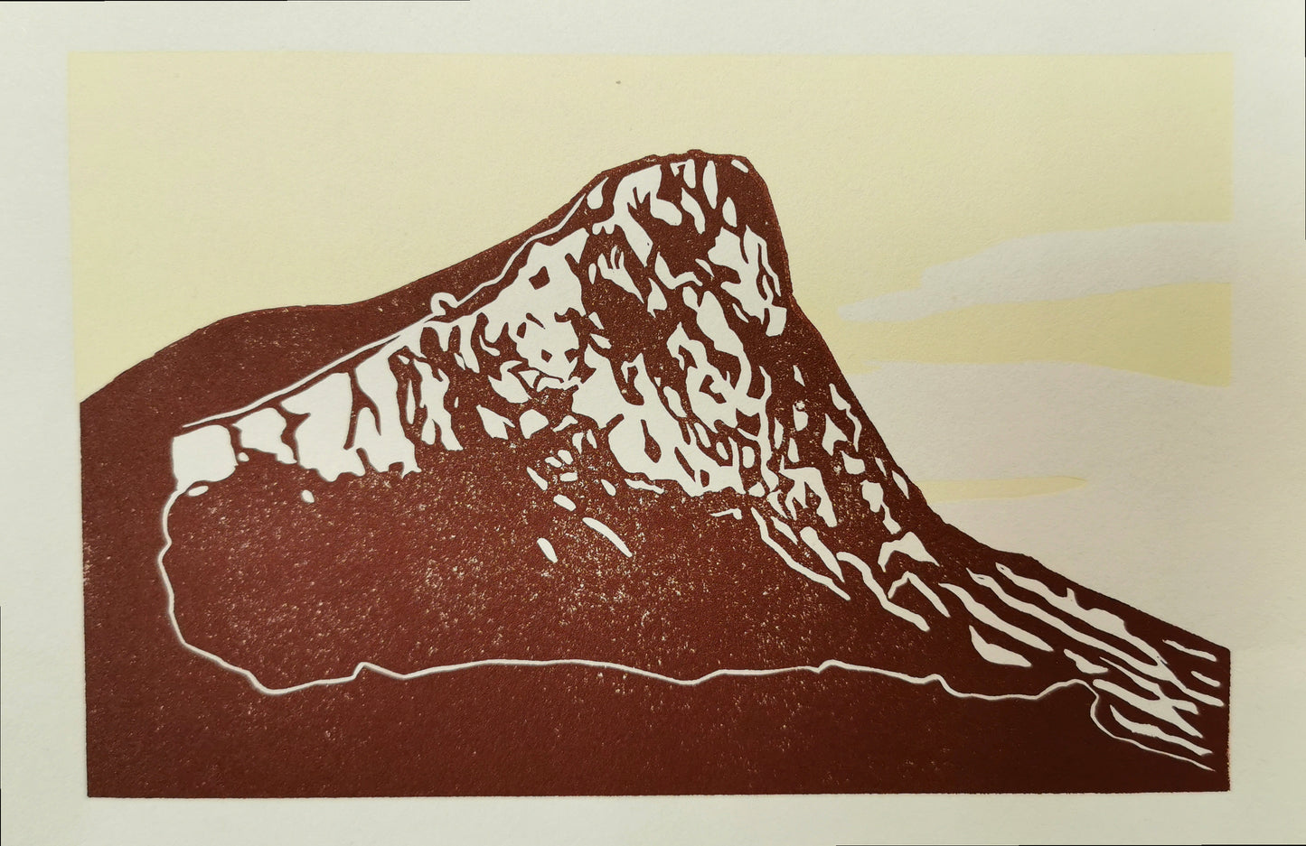Linogravure - "Le Pic Saint-Loup"
