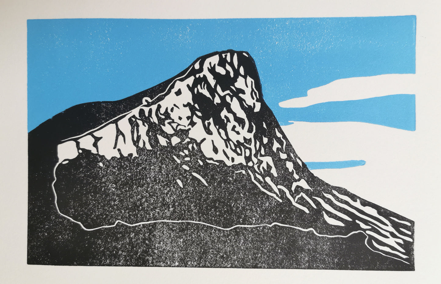 Linogravure - "Le Pic Saint-Loup"