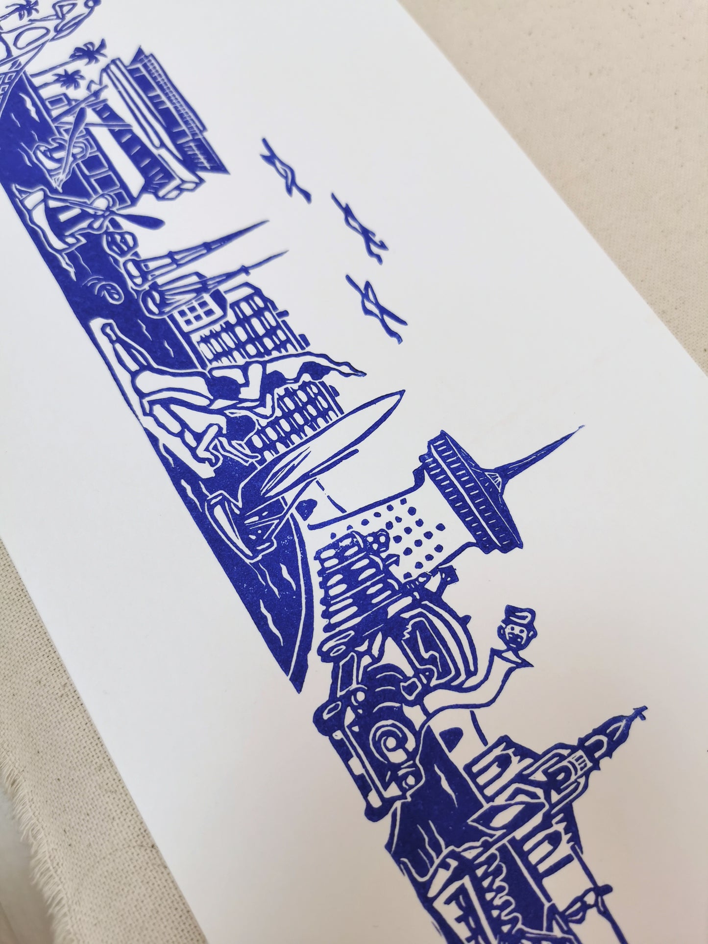 Linogravure - "Palavas-les-Flots"