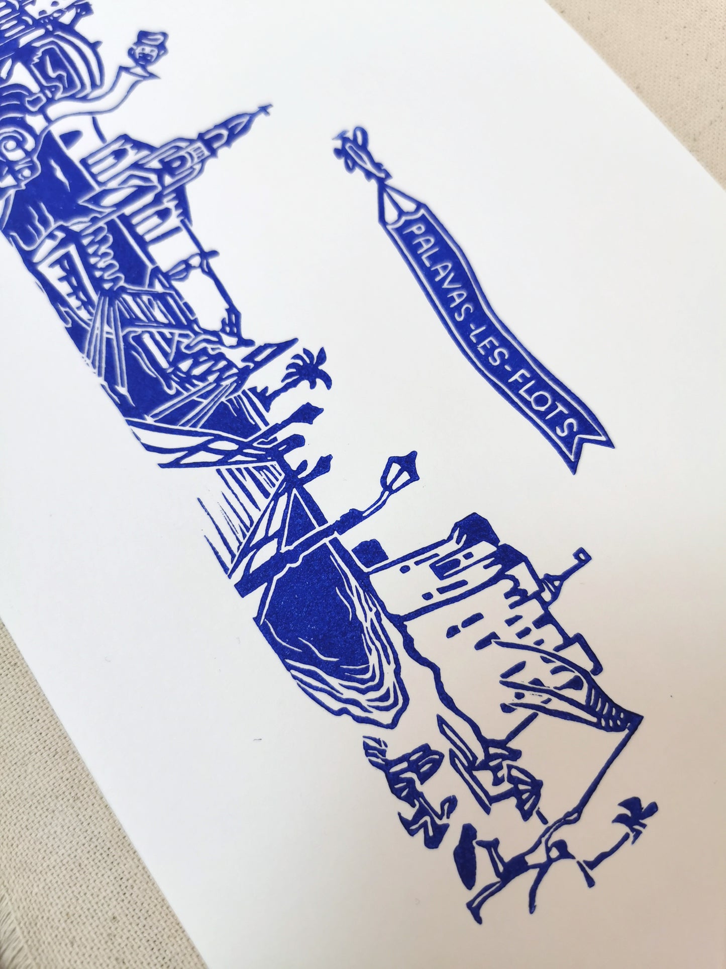 Linogravure - "Palavas-les-Flots"
