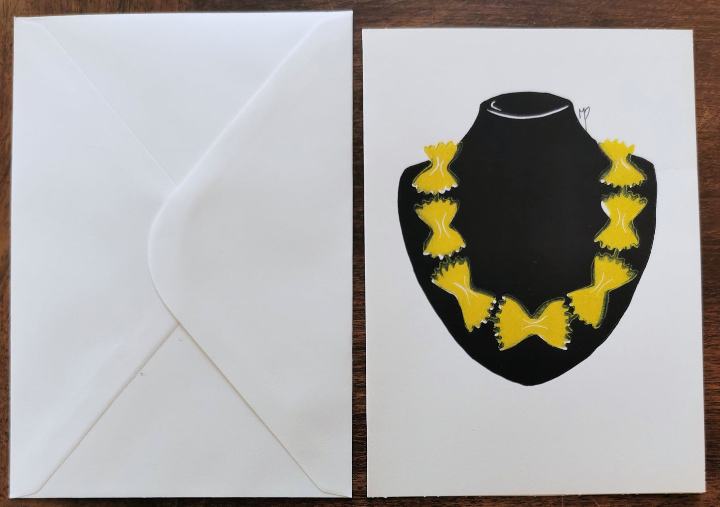 Carte de Fête des Mères - Le collier de pâtes