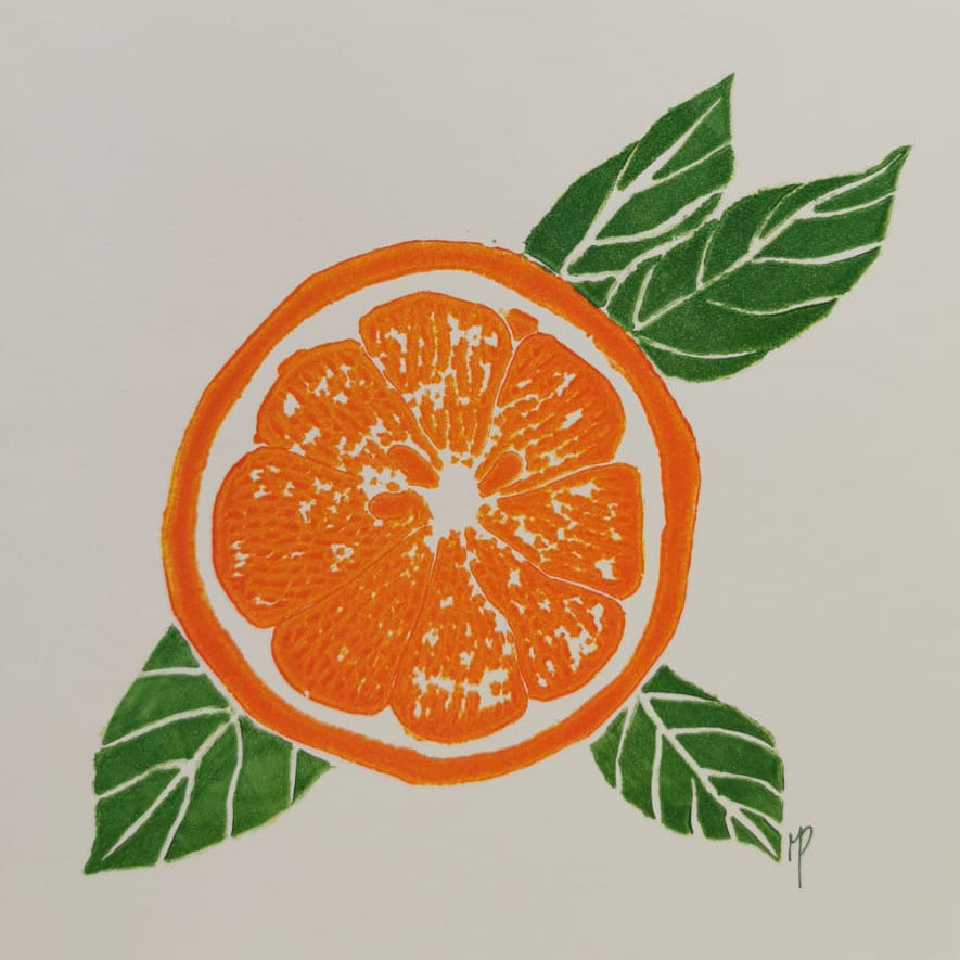 Linogravure - " L'Orange "