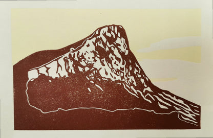 Linogravure - "Le Pic Saint-Loup"
