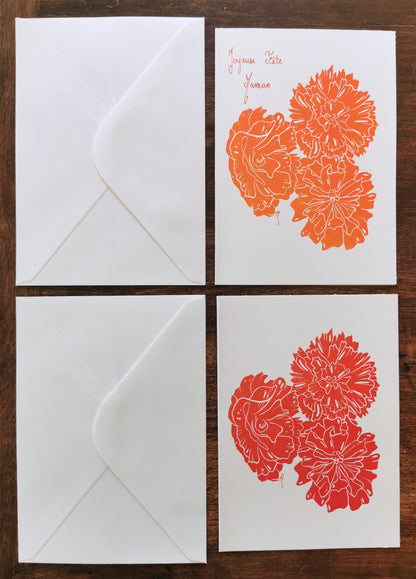 Carte de Fête des Lères - Bouquet de fleurs