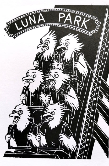 Linogravure - "Luna Park"