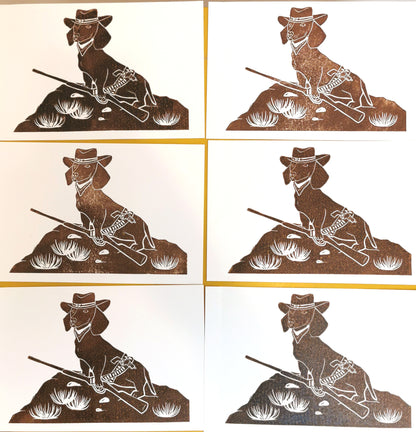 Linogravure - "Teckel'Amity Jane"