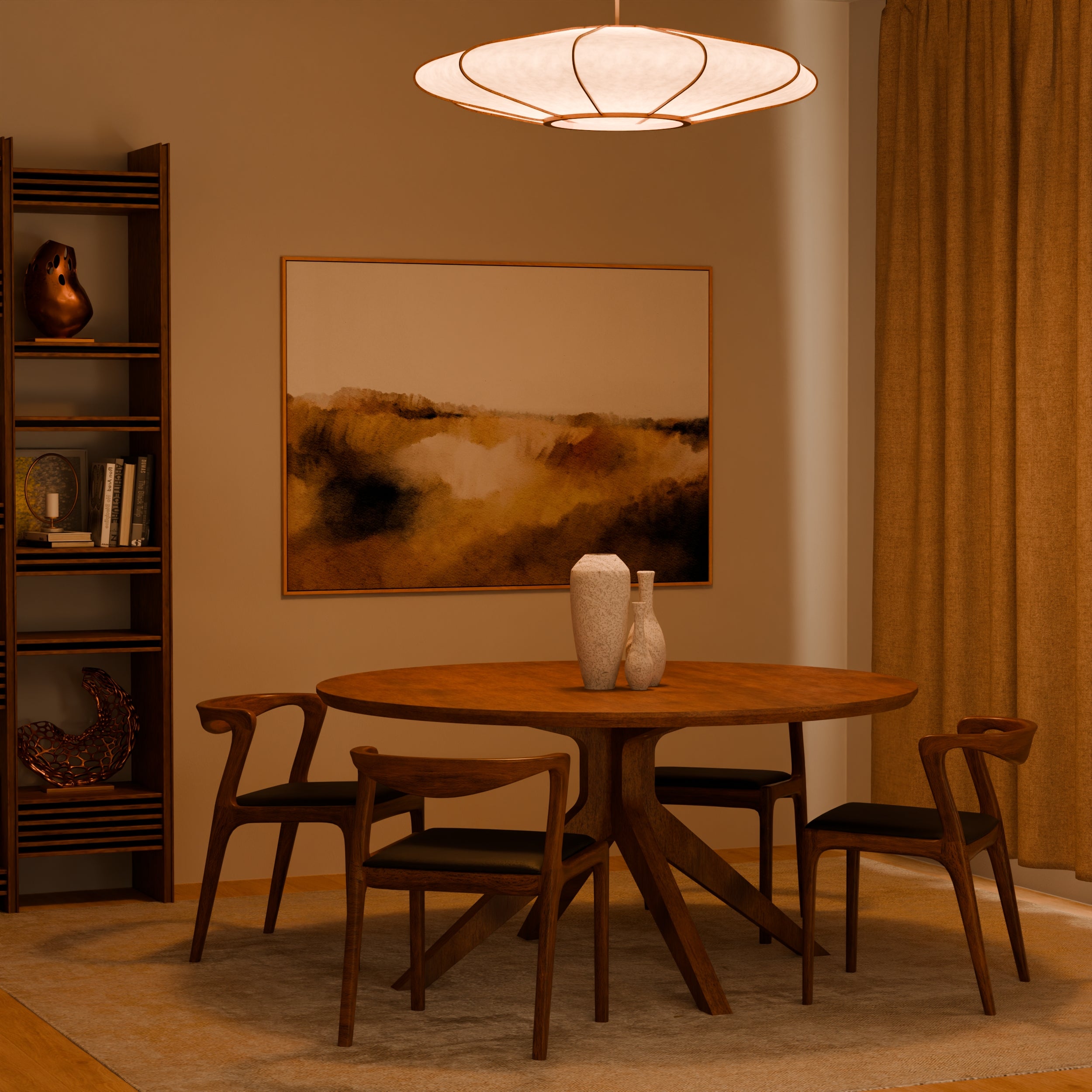 Lampe design en bois et papier japonais, faite main, fabriquée en France. Maguelone Poulain.